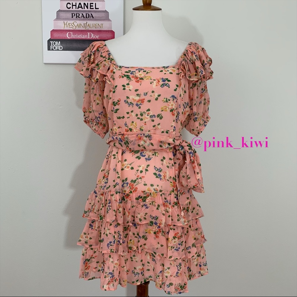 LoveShackFancy Kimbra Ruffle Floral Mini Dress
